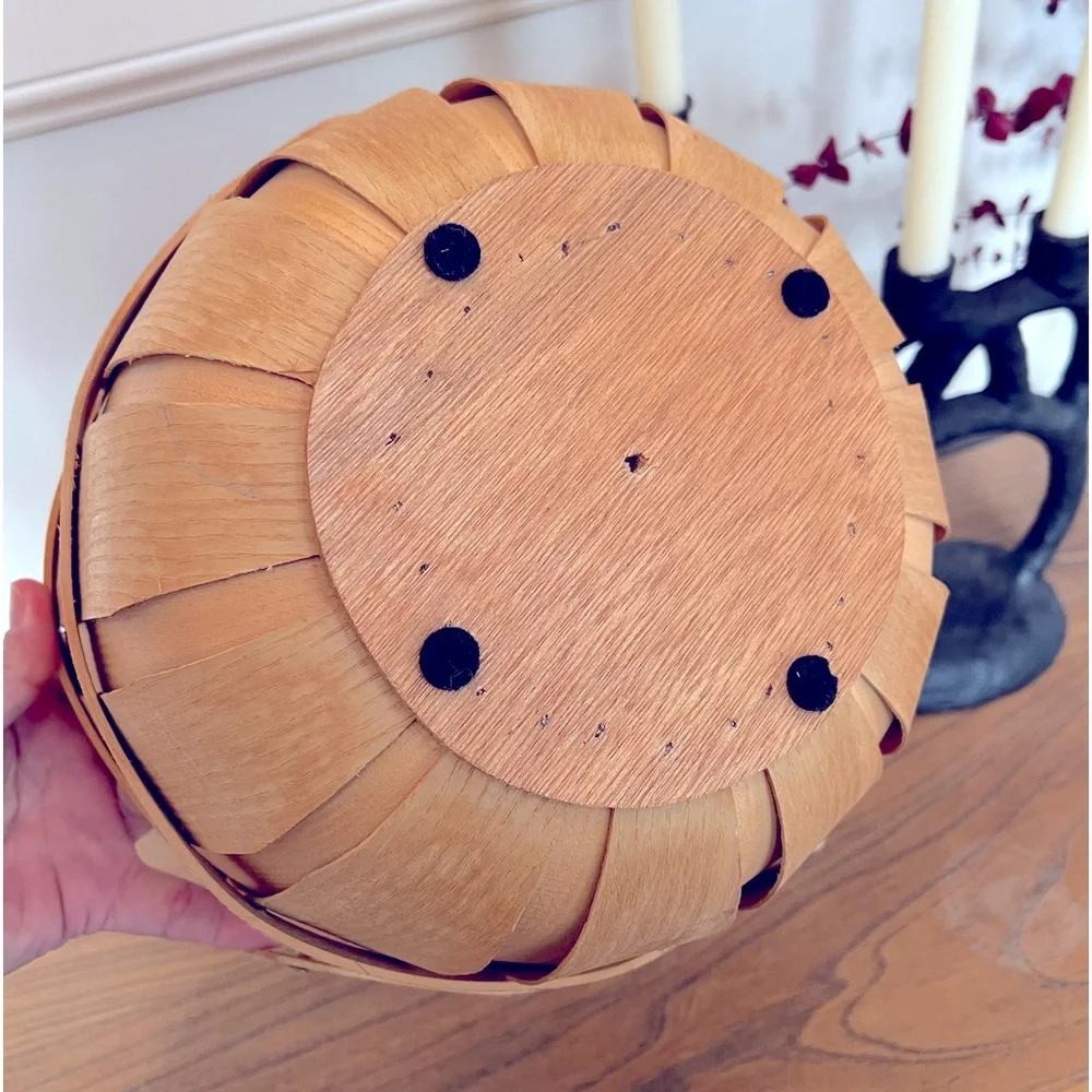 Peterboro Authentic Handcrafted Round Basket Primitive Appalachia Ash & Burch